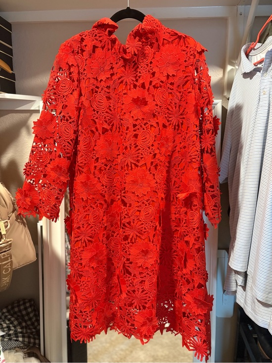 Tuckernuck Dresses & Skirts - Tuckernuck Red Lace Long Sleeve Dress